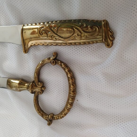 Gold and Silver Carving Set by Morrells - Picture 6 of 12